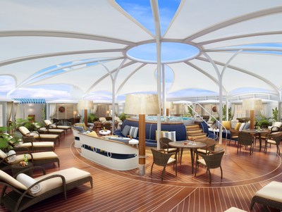 Rendering of Ultimate Serene Area, "The Retreat" on Seabourn Encore