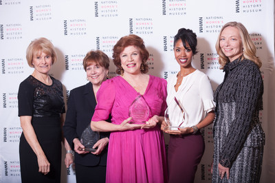 2016 Women Making History Awards honorees(l-r) Joan Bradley Wages, NWHM CEO and President; Honorees Ann Veneman, first female secretary of the U.S. Department of Agriculture, Christine Walevska, the only living female master musician and Aesha Ash, one of thefirst black ballerinas for the New York City Ballet and founder of The Swan Dreams Project and Susan Whiting, NWHM Chair.