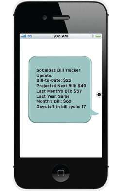 SoCalGas' Bill Tracker Alerts  provide weekly updates to customers via text or email to provide information about their upcoming bills.