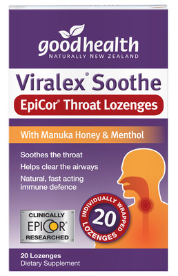 Viralex(R) Soothe EpiCor(R) Throat Lozenges will be available in stores throughout New Zealand in April 2016. To learn more about Good Health and Viralex(R) Soothe EpiCor(R) Throat Lozenges including where to purchase please visit http://www.goodhealth.co.nz/