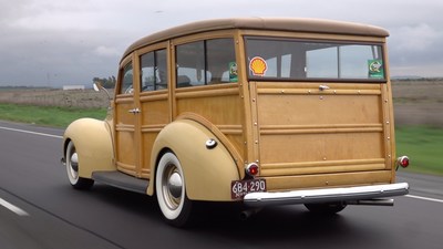 Tom Cotter hits the road in his 1939 Ford Woodie during his "The Barn Find Hunter" web series.