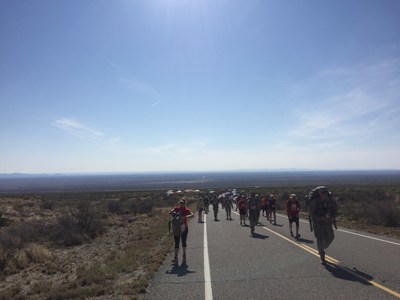 Wounded Warrior Project Alumni marching during the Bataan Memorial Death March.