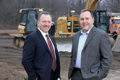 Daryl Adams, President & CEO, and Steve Guillaume, Division President, Specialty Vehicles, at the site of Spartan Motors' proposed new truck manufacturing plant.