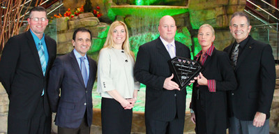 (From Left to Right) David Mullen, Director of Marketing, John Culetsu, Executive Vice President & General Manager, Nina Waskevich, Director of Marketing/Public Relations, AAA North Penn, Matthew Magda, Vice President Resort Operations, Lisa DeNaples, Owner & Managing Trustee, Glenn Smith, President/CEO, AAA North Penn. Photo Credit: Mount Airy Casino Resort.
