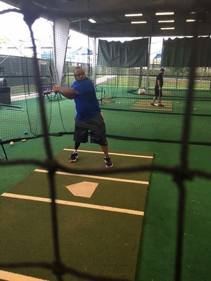 Wounded veterans took swings in the batting cages at Tampa Bay Rays Spring Training.