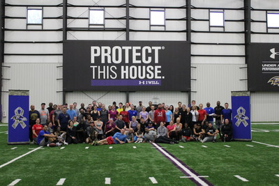 Wounded Warrior Project Alumni in the Baltimore Ravens' Under Armour Performance Center, after their workout!