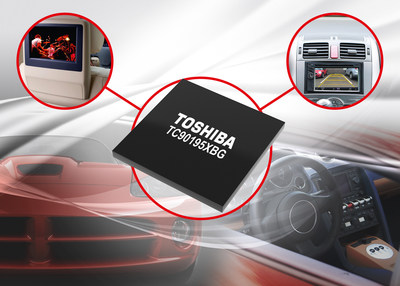 The new Toshiba TC90195XBG video processor supports high-resolution dual-screen display on automotive LCD panels.