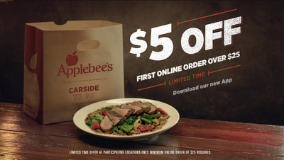 As an incentive to try out the new capabilities of the app and online ordering, Applebee's invites guests to take it for a spin, offering $5 off for new users who place their first order via the app or the website.