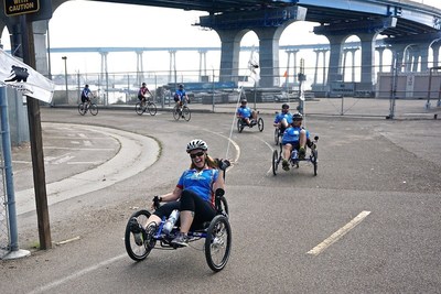 Wounded veterans peddle through the city during a 2015 Soldier Ride event in California.