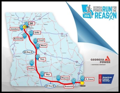 Georgia Power runners will cross the state to raise money to fight cancer as part of the 19th annual Run for the Reason.