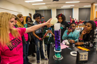 Young women learn about science, technology and cyber security at the annual Digital Divas event at Eastern Michigan University.