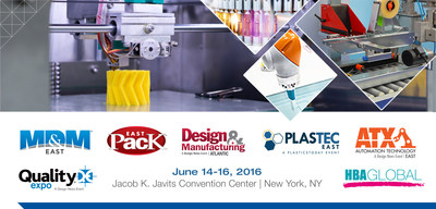 The East Coast's Largest Advanced Manufacturing Event, Spanning Medtech, Automation, Packaging & More | June 14-16, 2016 • Jacob K. Javits Convention Center • New York, NY