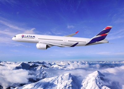 LATAM A350 over the Andes