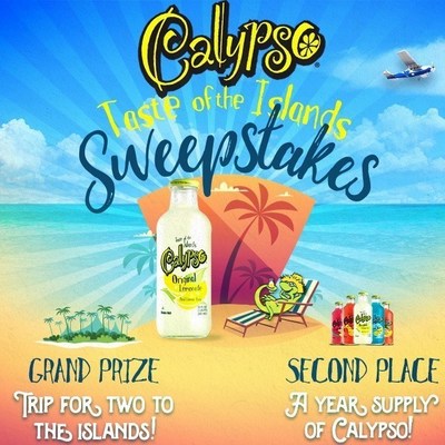 Calypso Lemonades Taste of the Islands Sweepstakes.  Win a Trip for Two to the Islands or a Year Supply of Calypso Lemonades!