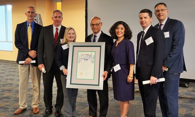 Left to right: Steve Wentz, Chief Technology Officer of Pasadena ISD; Tom Yarbrough of Huawei; LeiLani Cauthen, CEO of Learning Counsel; Dr. David Kafitz of Learning Counsel; Dr. Juliet Stipeche, the Director of Education for the City of Houston; Andrew Houlihan, the Chief Academic Officer of Houston ISD; and Lenny Schad, the Chief Technology Information Officer of Houston ISD.