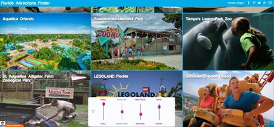 The Florida Attractions Finder is an interactive planning tool that allows travelers to explore attractions through video content based on  vacation preferences.