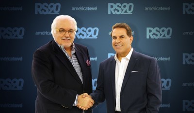 Carlos Vasallo, President and CEO of LCA Network, welcomes journalist Rick Sanchez
