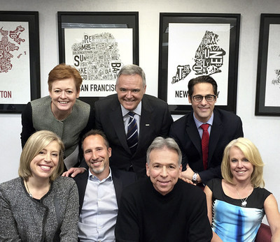 SHIFT Communications & NATIONAL join forces to create communications powerhouse. Front row from left, from SHIFT Communications: Amy Lyons, Managing Partner; Todd Defren, Founding Partner; Jim Joyal, Partner; Paula Finestone, Executive Vice-President, Operations. Second row, from NATIONAL Public Relations: Valerie Beauregard, Executive Vice-President; Jean-Pierre Vasseur, President and CEO; Royal Poulin, Executive Vice-President and CFO.