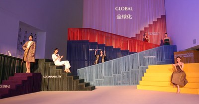 Central Academy of Fine Arts display in Beijing used an array of Alcantara® materials to wrap six 