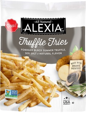 Alexia Truffle Fries - The all-new Alexia Truffle Fries capture the full aroma and complex flavor of black truffles often enjoyed at high-end restaurants. The Non-GMO verified fries are also made with organic potatoes, as well as black summer truffles foraged from the slopes of northern Italy and seasoned with Mediterranean sea salt.