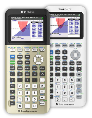 Texas Instruments adds two new limited-edition colors to the TI-84 Plus CE graphing calculator line-up, "Golden Ratio and "Bright White," just in time for the back-to-school shopping season.
