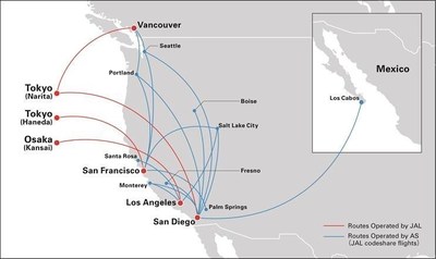 JAL and Alaska (AS) Codeshare Routes