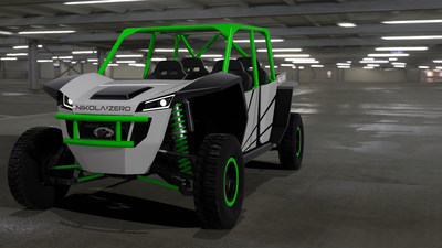 Nikola Motor Company (NMC), has designed, engineered and is finalizing assembly of the most powerful production model UTV ever built. The UTV project, dubbed "Nikola Zero," is a 100% electric powered, zero emission, four-passenger, side-by-side that boasts over 520 hp, 480 ft. lbs. of torque, 20 inches of suspension travel on all four wheels and a 125-mile range.
