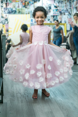 Leah Still, daughter of Houston Texans player Devon Still, models one of her custom dresses for The Knot Dream Wedding, designed by Hayley Paige