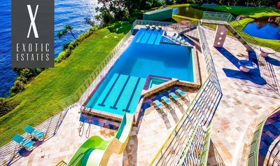 Exotic Estates - Rainbow Falls Villa. Epic Big Island villa with Olympic-size pool and waterslide, golf course, tennis and basketball courts.
