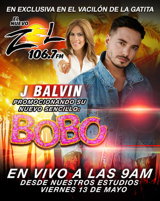 "El Vacilon de la Gatita" of EL ZOL 106.7FM presented the exclusive world premiere of J Balvin's new single "Bobo" this Friday