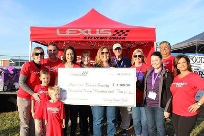The team from Lexus of Steven Creek raised $5824 for the American Cancer Society during Relay for Life of Cambrian. Lexus of Stevens Creek employees have participated in this annual 24 hour event for each of the last 3 years.