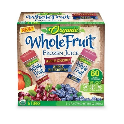 Apple Cherry and Apple Blueberry Whole Fruit Organic Juice Tubes