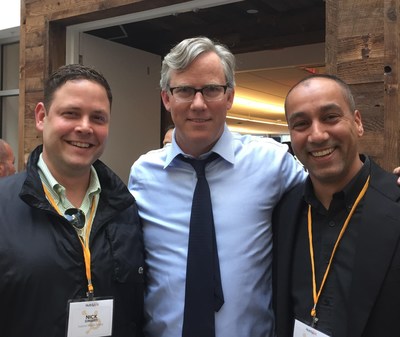 (From left to right): Nick Simard, InspiriaMedia Group CMO; Brian Halligan, CEO of HubSpot; Ronnie Ram, CEO of InspiriaMedia Group