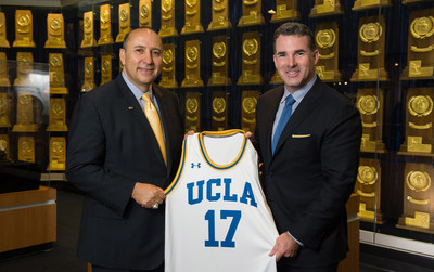 Under Armour Founder and CEO Kevin Plank joins UCLA Director of Athletics, Dan Guerrero, to announce a 15-Year Exclusive Performance Footwear and Apparel Deal