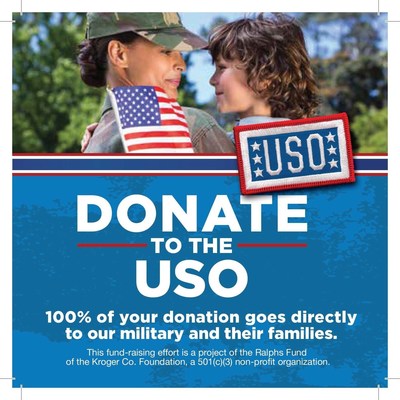 Throughout July 19, customers may support the USO by donating their spare change in the canisters located in their neighborhood Ralphs supermarket.