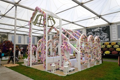 Interflora, international division of premier floral and gifting company FTD(R), won a gold medal at the RHS Chelsea Flower Show 2016 for this stunning floral exhibit called "Open Church". The 16-foot floral installation reflects the elegant architecture of a church's exterior and interior.