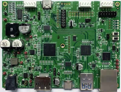 Pictured is the Cypress EZ-USB HX3C USB-C dock reference design kit.