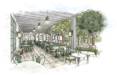 Restaurant Terrace: MGM Resorts International and Sydell Group announced a partnership to reimagine Monte Carlo Resort on the famed Las Vegas Strip with two distinct hotel experiences - Park MGM and The NoMad Las Vegas. Both hotels will feature a collection of new dining experiences including an indoor-outdoor concept located off of Park MGM's lobby (seen here).