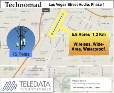 Las Vegas Downtown Wireless Audio Project Covers Over Five Acres On First Street.