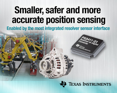 TI enables smaller, safer and more accurate rotary position sensing with the industry's most integrated resolver sensor interface.
