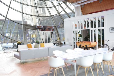 Created in less than 48 hours, the HomeAway Eiffel Tower Apartment is ready to welcome guests from around the world during UEFA EURO 2016. Suspended 57 meters above ground in the first level of the Eiffel Tower, the space was transformed by acclaimed French designer Benoit Leleu, who created a first-of-its-kind space, complete with a comfortable living area, an urban greenhouse, and two bedrooms all featuring furnishings by Italian design house, Lago.