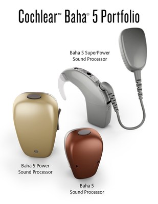 The Cochlear(TM) Baha(R) 5 Sound Processor Portfolio consists of the two newest devices, the Baha 5 SuperPower and Baha 5 Power, as well as the Baha 5. The Baha 5 portfolio provides a range of solutions for those with single-sided deafness (SSD) or have conductive or mixed hearing loss.The entire Baha 5 portfolio provides customers with the ability to hear better across noisy environments, connect wirelessly to a variety of electronic devices, and provide direct-to-device wireless streaming and control with Made for iPhone(R) support.