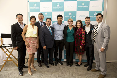 On June 18, celebrity entertainer Mario Lopez helped Michael Fanning, Executive Vice President, MassMutual and Eduardo Casas, Vice President, MassMutual & General Manager, ValoraLife, unveil ValoraLife.com, an innovative way for families to buy life insurance online. Left to right: Frank Silva, ValoraLife Director of Operations, Marilyn Alverio, ValoraLIfe Senior Marketing Manager, Michael Fanning, MassMutual Executive Vice President, Eduardo Casas,ValoraLife Vice President and General Manager, Mario Lopez, Tricia Walker, MassMutual Senior Vice President of Direct to Consumer Group, Patricia Diaz Dennis, MassMutual Board of Director, Eric Hernandez, ValoraLife Director of Marketing, and Gareth Ross, MassMutual Executive Vice President Consumer Experience.
