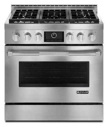 The Jenn-Air brand's collection of luxury, high-performance Pro-Style® gas ranges is now available factory-set for LP gas.