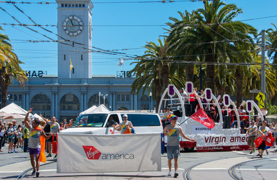 Virgin America, San Francisco's hometown airline, is proud to support the LGBT community and serve as the "Official Airline of San Francisco Pride" for the ninth consecutive year. HIV Activist and "Mean Girls" and "Looking" actor Daniel Franzese will join more than 500 Virgin America teammates, friends and family at the 46th Annual San Francisco Pride Celebration and Parade. The airline will be sharing the pride experience online with the hashtag #VXPride - and invites flyers from all over the country to do the same. With fleetwide in-flight WiFi, signature moodlighting, power outlets at every seat and the Red(R) in-flight entertainment system with a seat-to-seat delivery and chat system that allows guests to connect with others at 35,000 feet, LGBT travelers can fly with pride on the "Official Airline of San Francisco Pride."