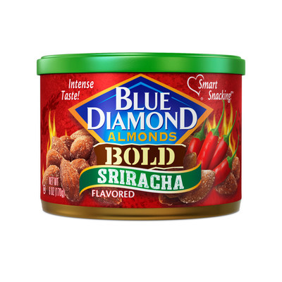 Blue Diamond Growers Sriracha flavored almonds is the newest addition to Blue Diamond's BOLD line.
