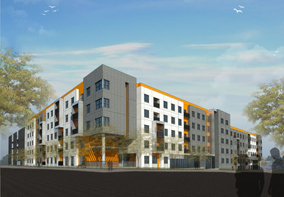 Rendering of Avid Square, EdR's new off-campus development adjacent to Oklahoma State University.