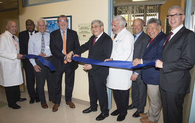 From left is Joseph Brodsky, DMD; Gerry Benjamin of Henry Schein; Jeffrey Lipton, MD; Michael J. Dowling, President and CEO of Northwell Health; Stanley M. Bergman, Chairman of the Board and CEO of Henry Schein; Ronald Burakoff, DMD, MPH; Charles Schleien, MD; and Steve Kess and Howie Stapler of Henry Schein.