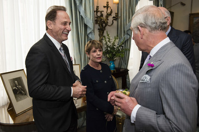 Park West Gallery Founder and CEO Albert Scaglione and his wife, Mitsie, meet with Prince Charles to discuss the Prince's Trust International organization.
