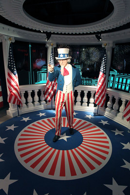 Madame Tussauds Washington, DC unveils brand new Fourth of July Experience featuring the wax figure of iconic Uncle Sam. (Photo Credit: Paul Morigi/Getty Images for Madame Tussauds Washington, DC)
